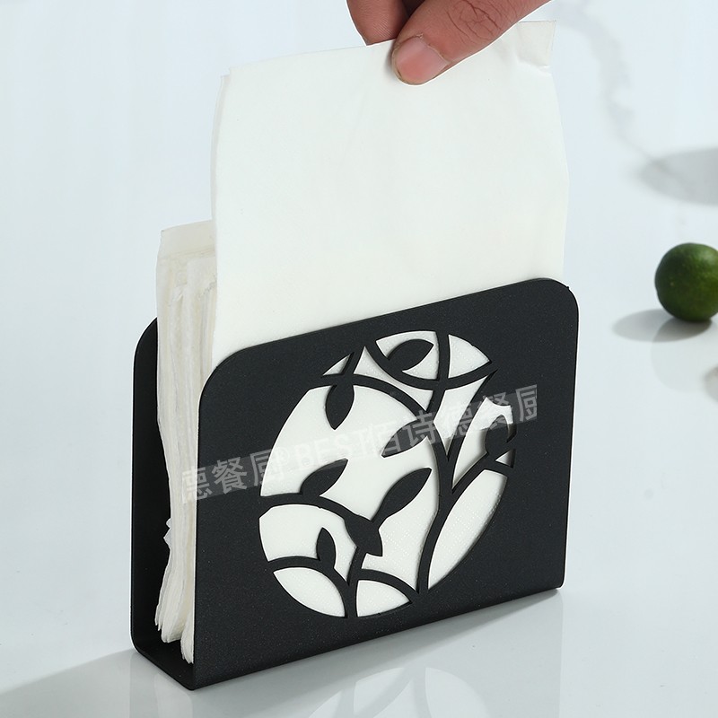 黑色餐厅纸巾餐巾座耐用简约大方