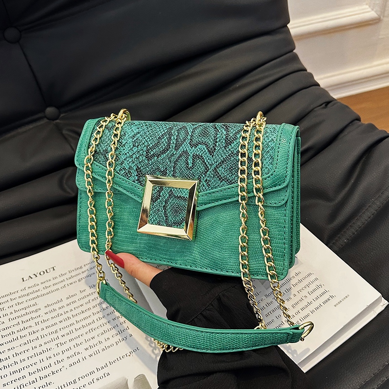 CITEX LV官方旗舰店复古蛇皮纹女包2023新款时尚时髦链条斜挎包气