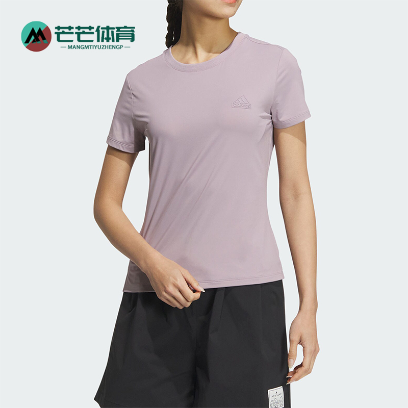 阿迪达斯女士修身短袖圆领T恤