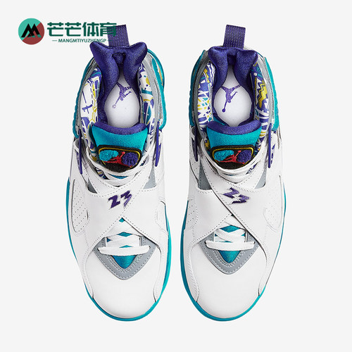 Nike/耐克正品Air Jordan 8 White Aqua女士篮球鞋CI1236-100