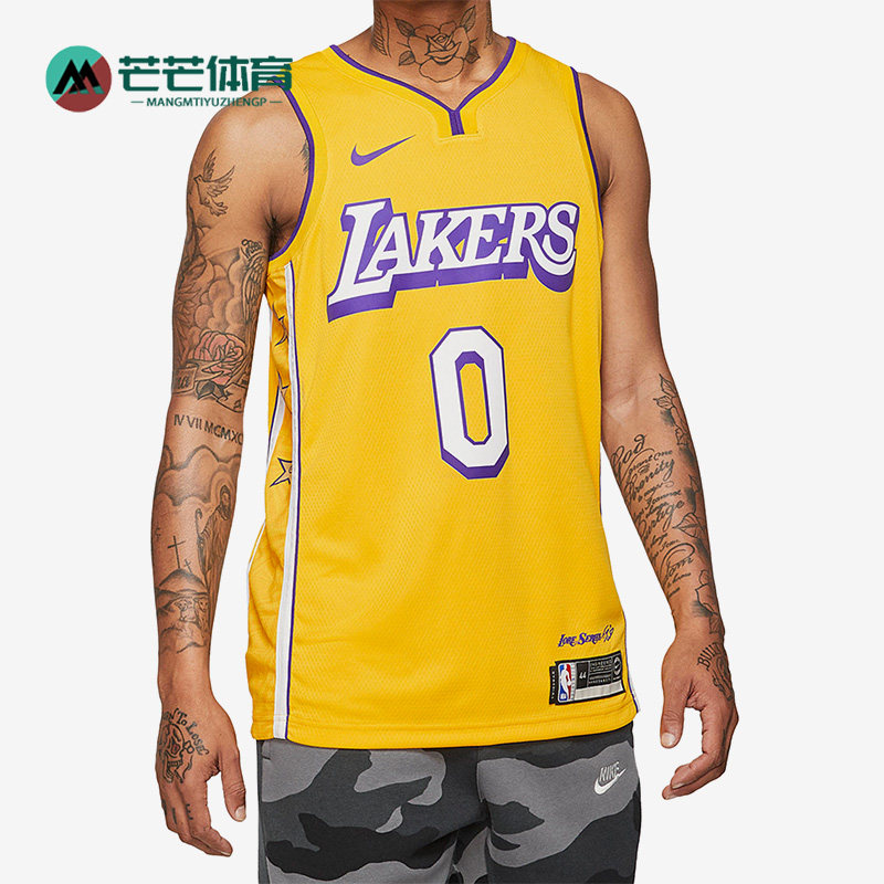 Nike/耐克正品库兹马湖人队0号男子篮球运动球衣AV4646-728