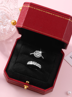 结婚戒指仿真钻戒一对活口婚戒替代假对戒婚礼现场用情侣仪式交换