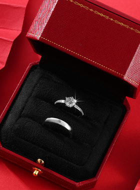 结婚戒指婚礼现场用婚戒替代对戒情侣仪式交换仿真假钻戒一对活口