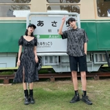 Парная одежда для влюбленных, летняя одежда, небольшой дизайнерский комплект, приталенный корсет, платье, юбка, тренд сезона, французский стиль