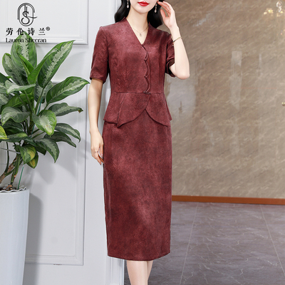 正宗香云纱连衣裙100%桑蚕丝女夏旗袍真丝裙子2025新款气质假两件