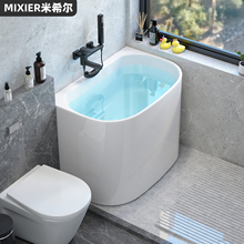 深泡小浴缸小户型家用坐式独立一体日式迷你浴盆亚克力可移动0.8