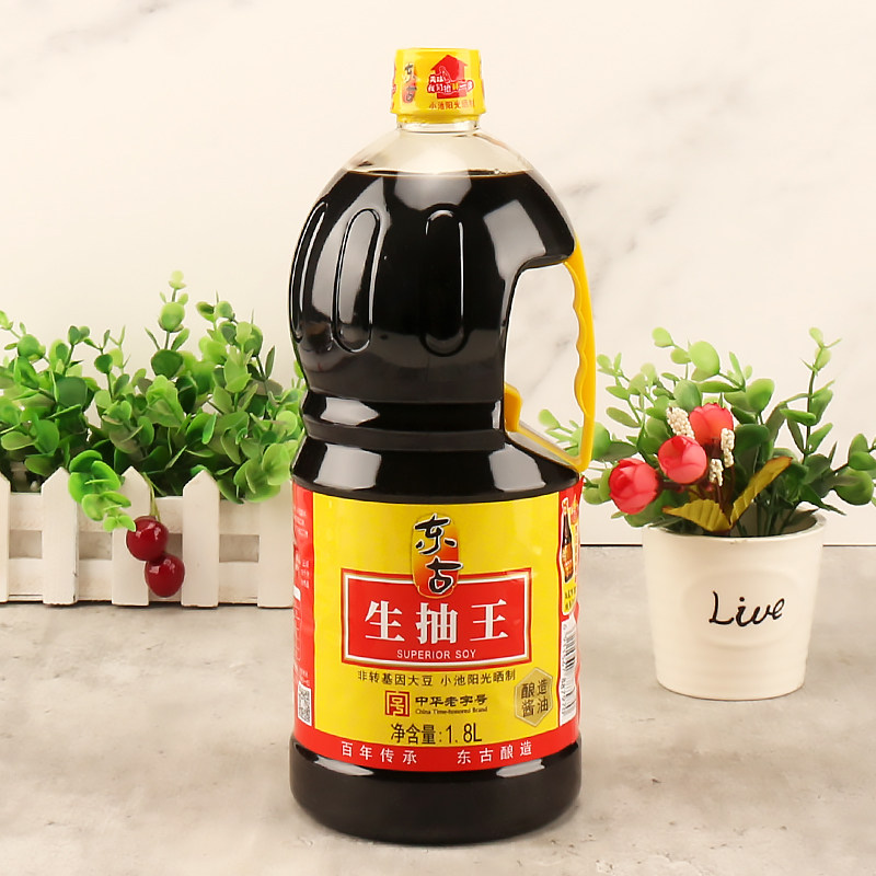 东古生抽王酱油1.8l黄豆酿造生抽豉油炒菜拌饭家用调味品大桶装