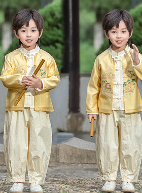 棉质端午节汉服套装中童诗歌表演