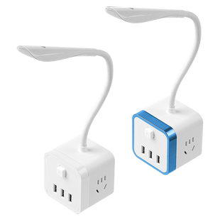 USB插座台灯排插带小夜灯多功能家用转换器面板多孔插板带触控灯
