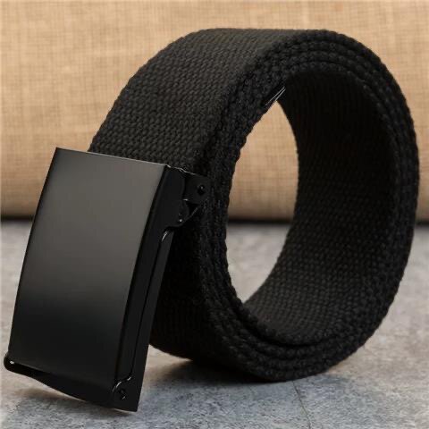 Casual men's canvas belt, Korean-style colorful fashionable smooth buckle belt, and women's simple solid color canvas belt thumbnail 3