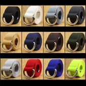 女款 双环扣D帆布腰带彩色超加长休闲裤 带大码 男士 宽牛仔裤 皮带蓝