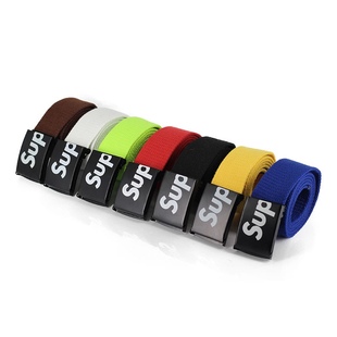 白色腰带布男士青少年学生帆布裤带自动平滑扣简约休闲编织皮带潮