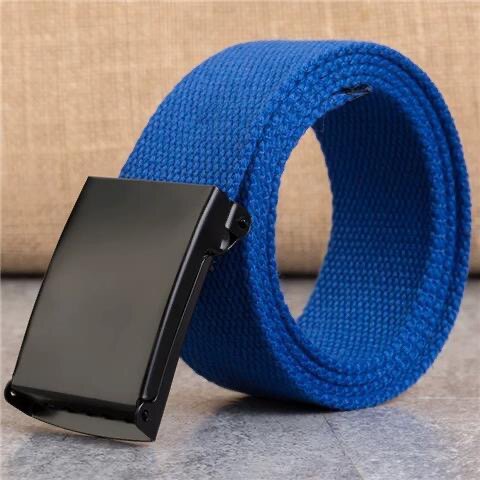 Casual men's canvas belt, Korean-style colorful fashionable smooth buckle belt, and women's simple solid color canvas belt thumbnail 7