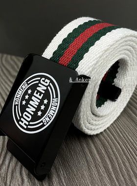 潮牌青少年自动扣皮带时尚帆布