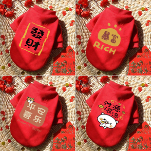 小狗狗衣服可爱宠物猫咪泰迪博美冬季比熊新年过年博美冬装搞笑装