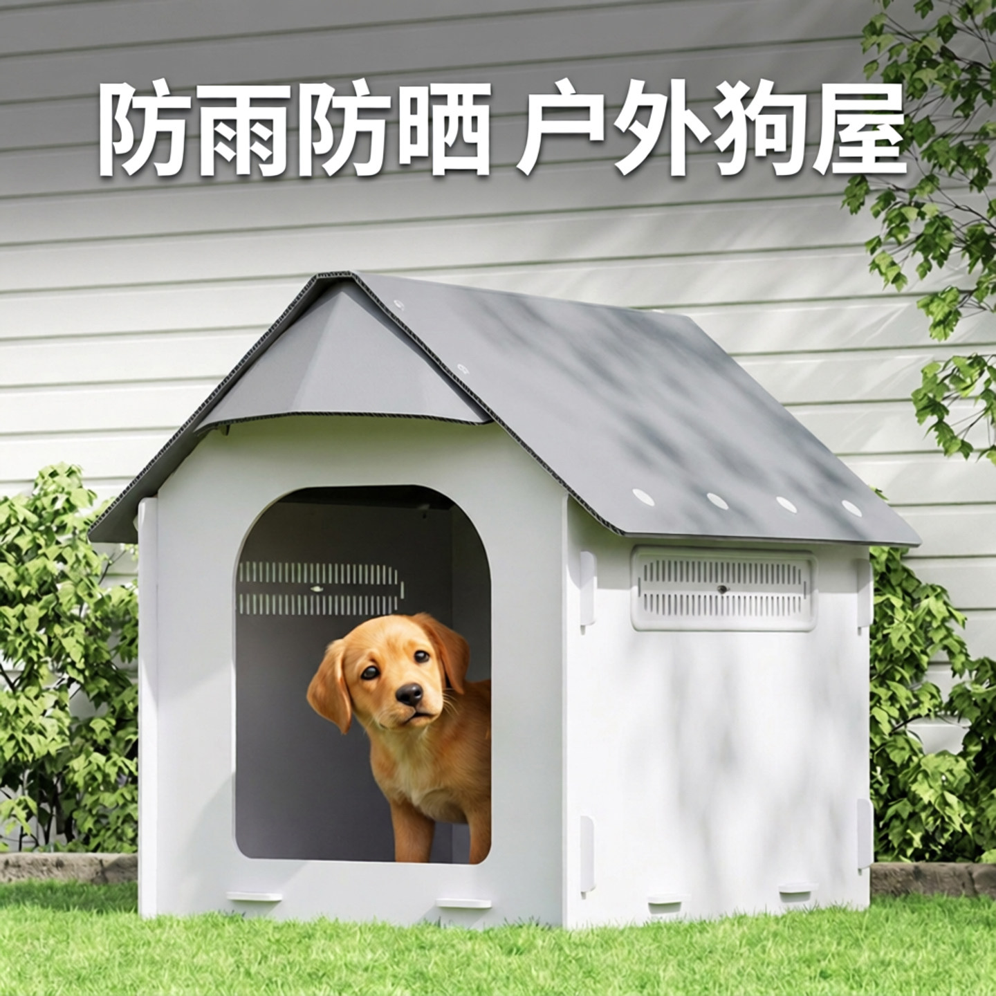 户外防水防雨防晒狗屋中型犬狗舍图片