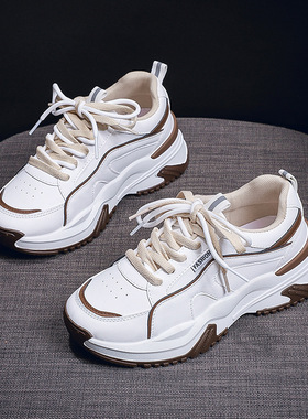 韩版老爹鞋女2025春季新款透气学生休闲鞋ins潮厚底增高运动鞋A28