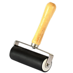 版画滚筒油墨工具画画墨滚轮原木手柄小学生美术生专用拓印压花滚轴油滚子油墨橡胶涂刷木刻板马莲木蘑菇套装