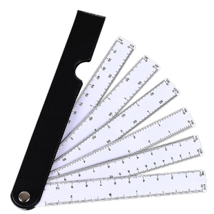 扇形比例尺 1:10 1:125设计软尺画图多功能扇尺设计动漫马克笔画绘图工具折叠制图尺多种比例绘画尺大比例尺