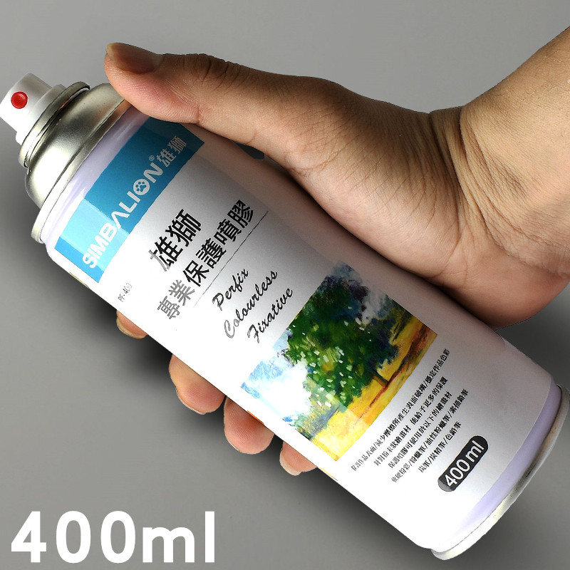 美术生专用台湾雄狮色粉定画液通用重胶大瓶素描喷雾无味水彩马克