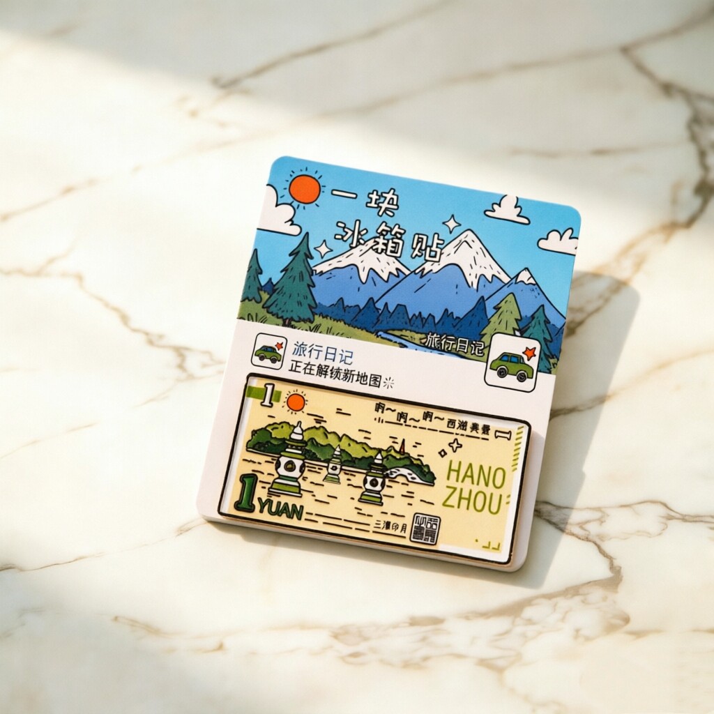 中国风金属地标冰箱贴伴手礼