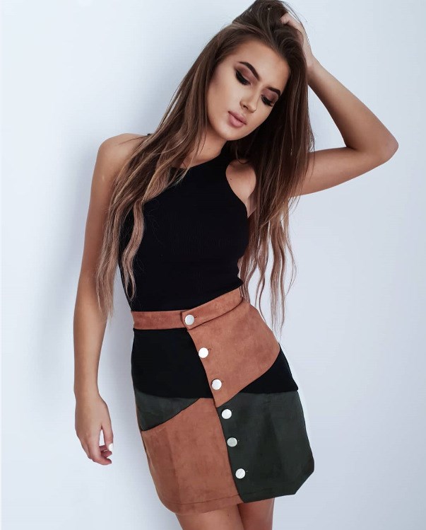 Suede women skirt Vintage button short skirts High waist在類目 女裝/女士精品, 半身裙中 - 來自Buy2taobao.com提供專業的淘寶代購服務