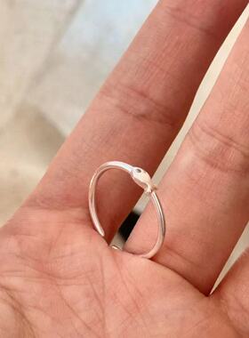 百搭好运小鱼戒指女指环尾戒小众设计时尚简约ins风学生尾戒新款