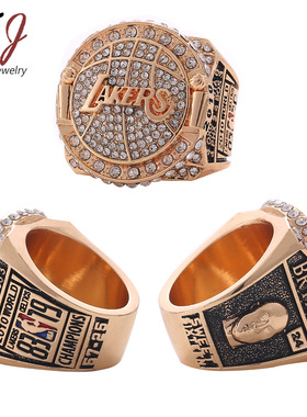 篮球2009洛杉矶湖人队科比退役纪念黑曼巴总冠军戒指送男生礼物