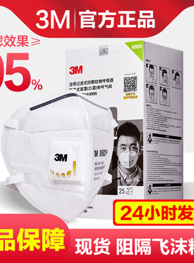 3M口罩正品口罩9502防飞沫3D防粉尘雾霾9502V+头戴式带呼吸阀