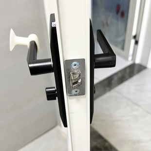 洗手间厨房执手锁铝合金孔距110门把手单舌厕所卫生间玻璃门锁