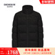 DIDIBOY2025年冬季 鹅绒 高端提花黑色立领保暖针织面包羽绒服