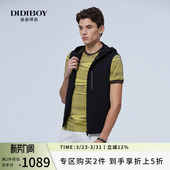 连帽拉链开衫 男士 马甲黑色百搭马夹 新款 DIDIBOY迪迪博迩2025春季
