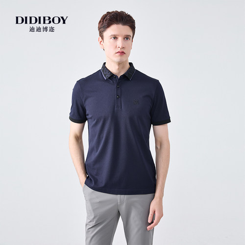 【25%桑蚕丝】DIDIBOY春夏季男士POLO衫舒适高端商务中年短袖T恤