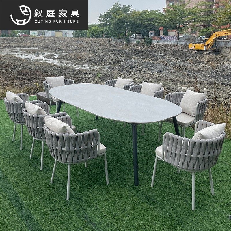 户外家具庭院花园外摆绳编椅子室外景区酒店防水防晒大理石餐桌椅,商业/办公家具,商用藤编家具,淘宝优惠券,粉丝福利购,淘宝优惠卷