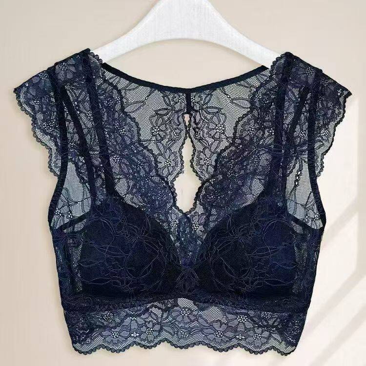春夏新款蕾丝美背背心无痕无钢圈薄款聚拢收副乳运动胸罩款