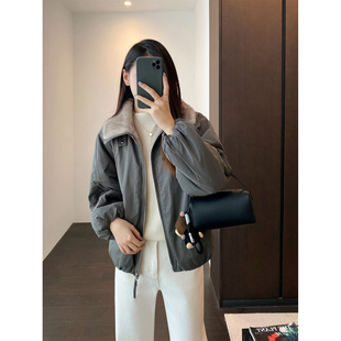 ED家出口外贸单蓬松柔软双面穿环保皮草毛毛派克服工装夹克外套女