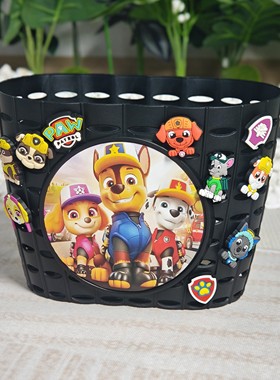 儿童自行车车筐汪汪队车篮平衡车塑料前置童车篓子通用单车篮筐