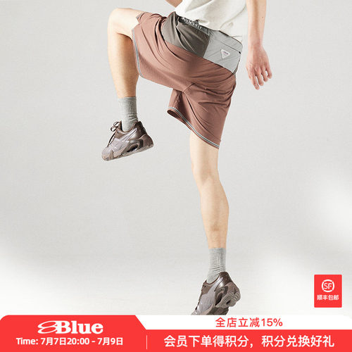 NothommeBLUE蓝岐结构冲孔散热工装短裤户外运动跑步透气五分裤男