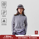 nothomme 卫衣女 blue蓝岐户外运动方格加绒套头衫 半拉链保暖长袖