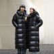 黑金八格超长过膝到脚踝鹅绒防寒羽绒服男女同款 冬季 加厚被子外套
