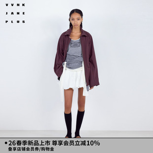 新款 PLUS2026春季 复古格纹夹克外套女J610352003A JANE VVNK