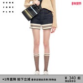 JANE PLUS春季 新品 VVNK 复古方型中高腰牛仔短裤 子女J311857206A