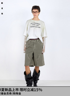 VVNK JANE PLUS2026春季新款假两件长袖蕾丝字母T恤女J610562301A