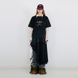 做旧蕾丝花边短袖 VVNK 新款 PLUS2025秋季 T恤女J530558301A JANE
