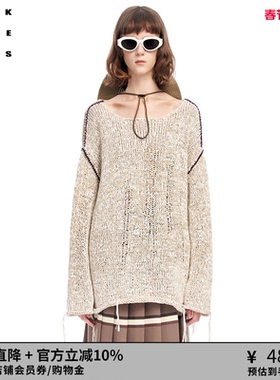 VVNK JANE PLUS春季新品宽松慵懒大廓形针织套头衫女J310167645B