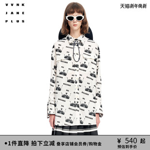 JANE 衬衫 PLUS春季 百搭桑蚕丝混纺长袖 女J310452043C 新品 VVNK