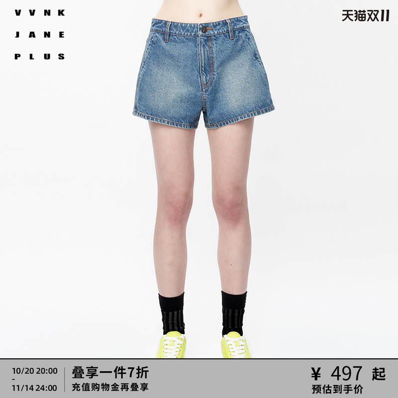 VVNKJANEPLUS牛仔短裤高腰