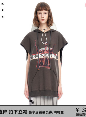 VVNK JANE PLUS夏季新品复古宽松无袖过臂长卫衣女J315057306B