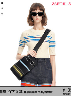 VVNK JANE PLUS春季新品中袖紧身小爬领针织套头衫女J310169653B