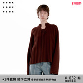 半高领系带针织套头衫 女 JANE PLUS秋新款 美丽诺羊毛 VVNK